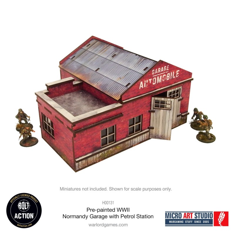 WW2 Normandy Garage With Petrol Station (Pre Painted)